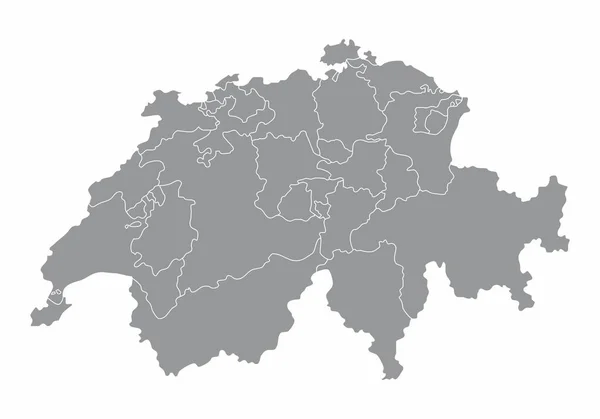 Svizzera cantoni mappa — Vettoriale Stock