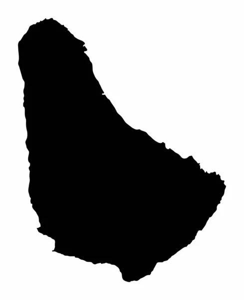 Kaart van het silhouet van Barbados — Stockvector