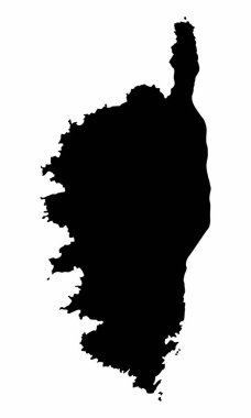 Korsika siluet haritası