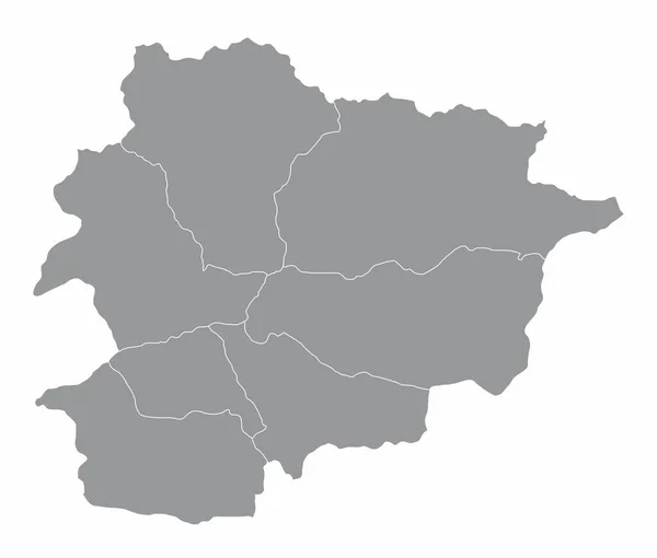 Mapa administrativo de Andorra —  Vetores de Stock