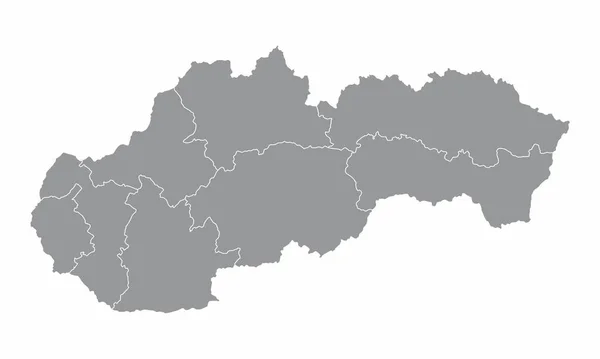 Carte des régions Slovaquie — Image vectorielle