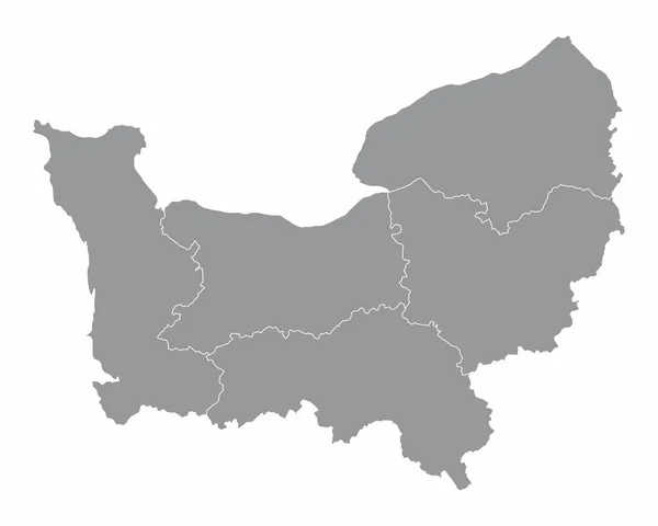 Χάρτης Της Νορμανδίας Διαιρεμένος Επαρχίες — Διανυσματικό Αρχείο