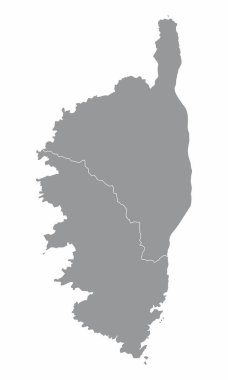 Korsika departmanlarının haritası