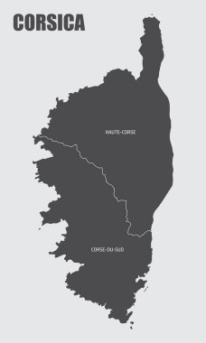 Korsika departmanlarının haritası