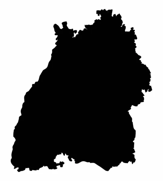 Mappa della silhouette dello stato di Baden-Wurttemberg — Vettoriale Stock