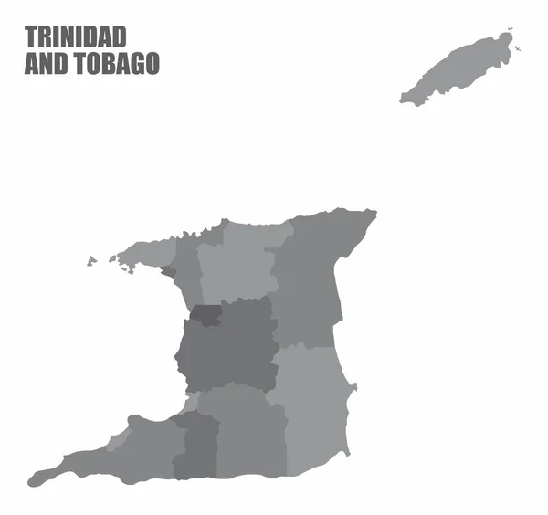 Mapa dos estados de Trinidad e Tobago —  Vetores de Stock