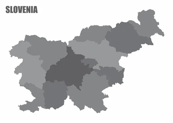 Mapa administracyjna Słowenii — Wektor stockowy