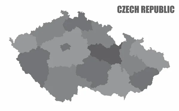 Czech Republic regions map — Stock Vector