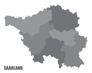 Saarland Bölgeleri Haritası