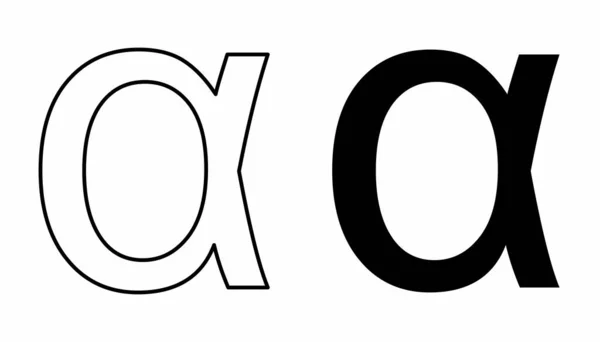 Alpha Griekse letter pictogrammen — Stockvector