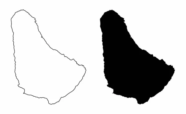 Barbados silhouette mappe — Vettoriale Stock