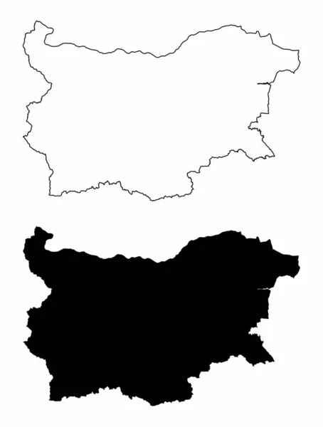 Silhouettenkarten Bulgariens — Stockvektor