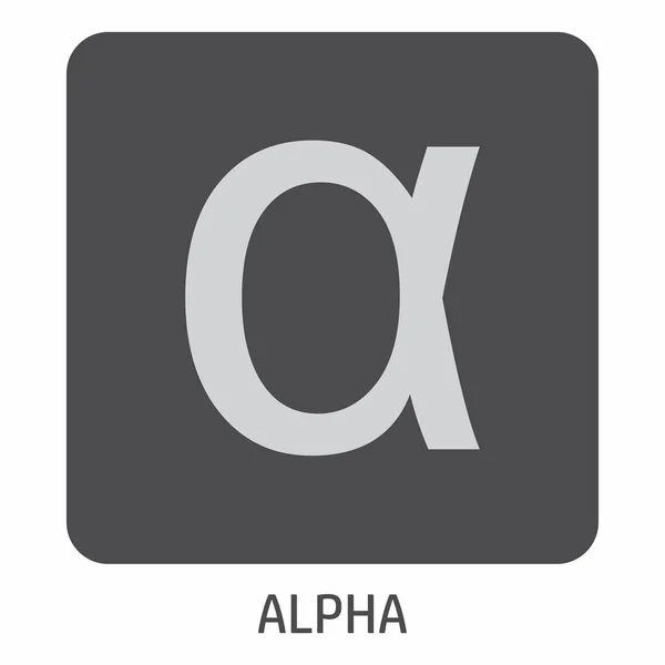 Alpha greek letter icon — Stock Vector