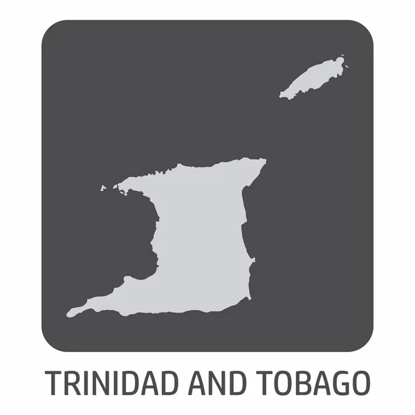 Тринідад Тубаго Силуетна Мапа Ікони Темній Коробці — стоковий вектор