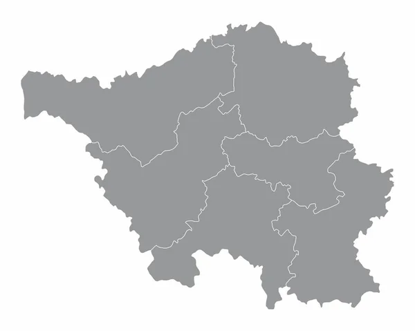 Geïsoleerde Kaart Van Saarland Verdeeld Districten Duitsland — Stockvector