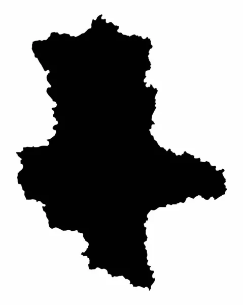Mapa Silueta Oscura Sajonia Anhalt Aislado Sobre Fondo Blanco Alemania — Archivo Imágenes Vectoriales