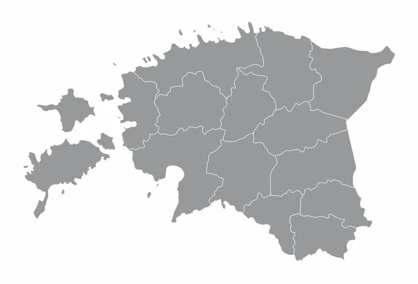 Estónia mapa administrativo —  Vetores de Stock