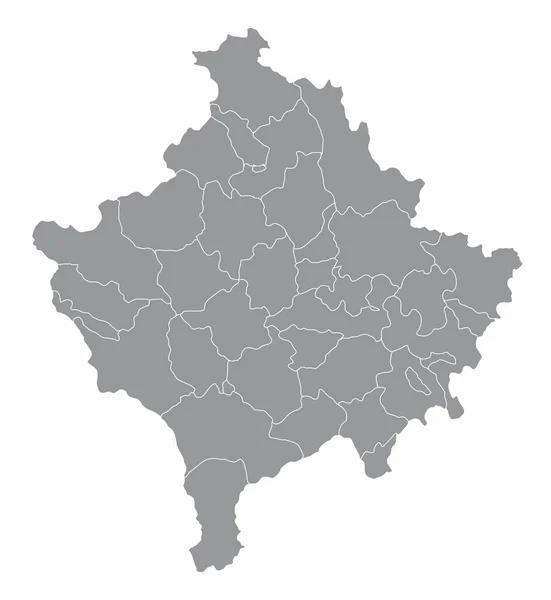 Mappa amministrativa del Kosovo — Vettoriale Stock