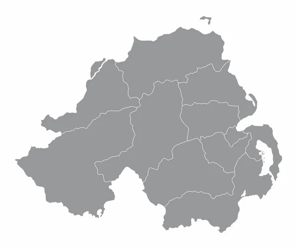 Mapa administracyjna Irlandii Północnej — Wektor stockowy