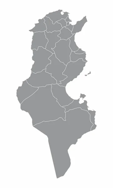 Tunisie provinces carte — Image vectorielle