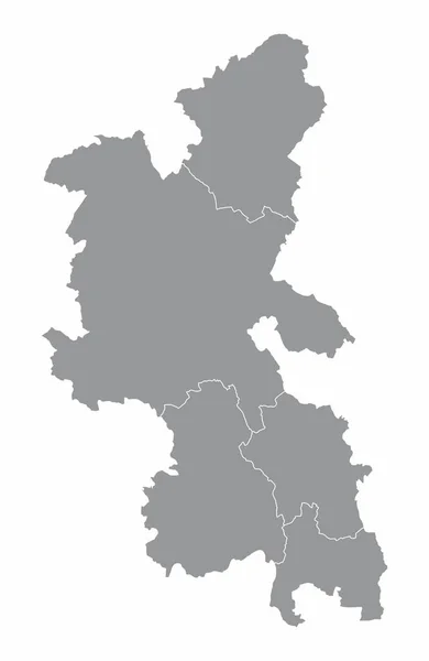 バッキンガムシャー郡の孤立した地図はイングランドの地区に分けられた — ストックベクタ