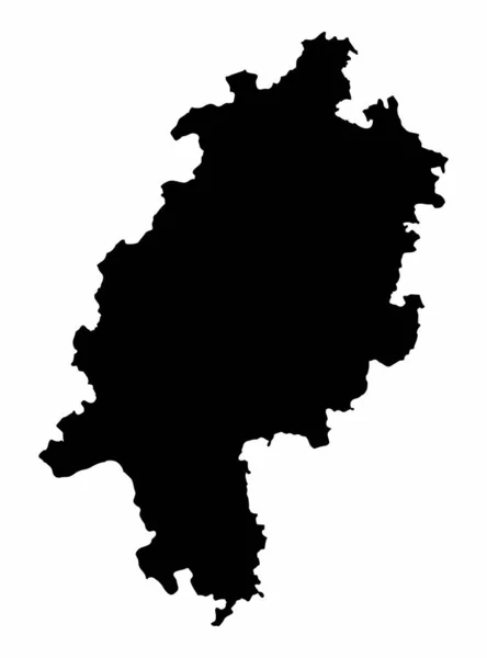 Hesse State Dark Silhouette Χάρτης Απομονωμένος Λευκό Φόντο Γερμανία — Διανυσματικό Αρχείο