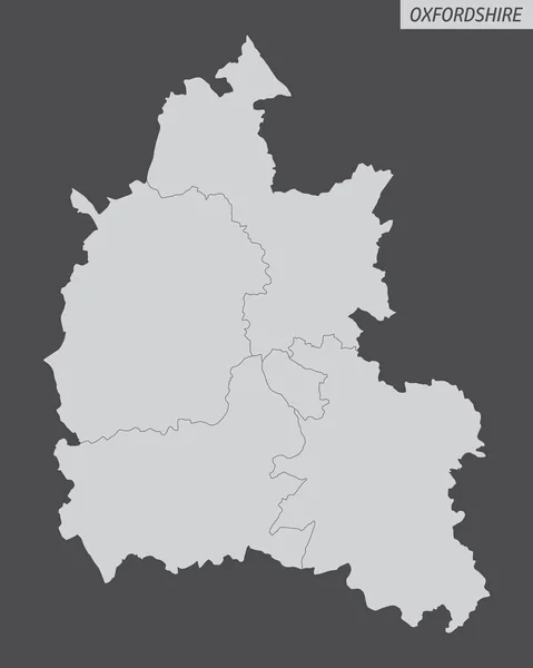 Mapa Administrativo Del Condado Oxfordshire Aislado Sobre Fondo Oscuro Inglaterra — Vector de stock