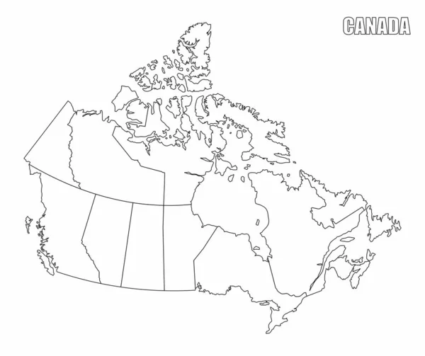 Carte Administrative Canada Isolée Sur Fond Blanc — Image vectorielle