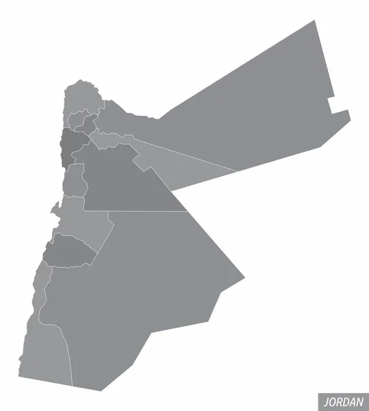 ヨルダン行政地図は白地に隔離されている — ストックベクタ