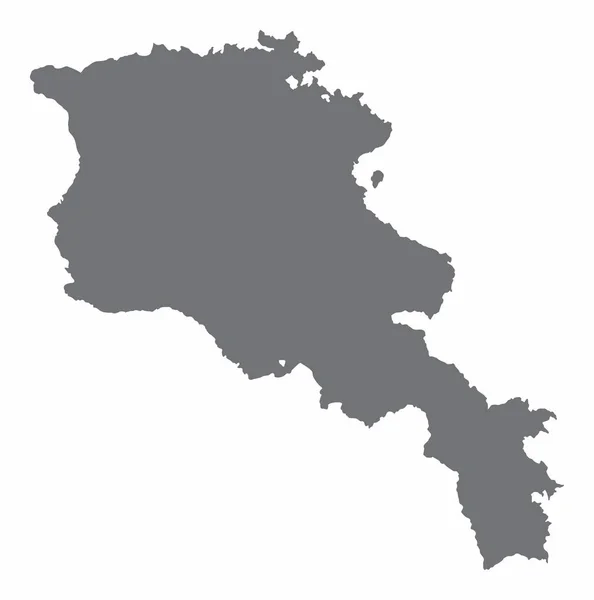 Armenien Siluett Karta Isolerad Vit Bakgrund — Stock vektor