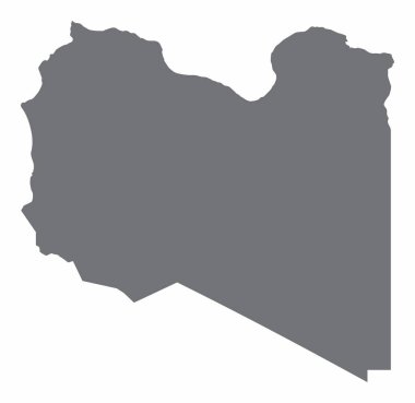 Libya siluet haritası beyaz arkaplanda izole edildi