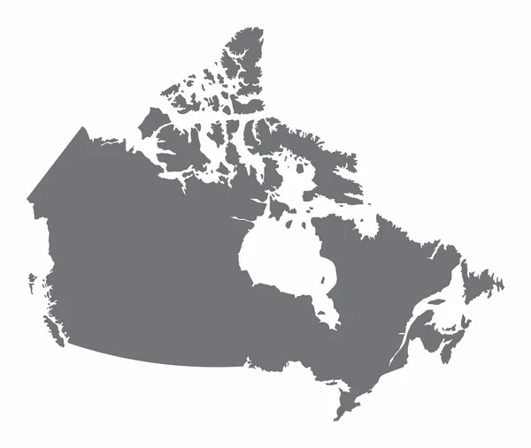 白地に孤立したカナダのシルエット地図 — ストックベクタ