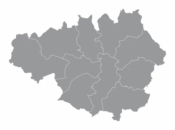 Mappa Amministrativa Greater Manchester Isolata Sfondo Bianco Inghilterra — Vettoriale Stock