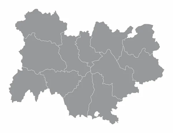 Mappa Amministrativa Auvergne Rhone Alpes Isolata Sfondo Bianco — Vettoriale Stock
