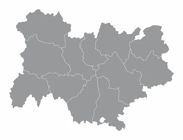 Auvergne Rhone Alpes Mapa Administracyjna Odizolowana Białym Tle — Wektor stockowy