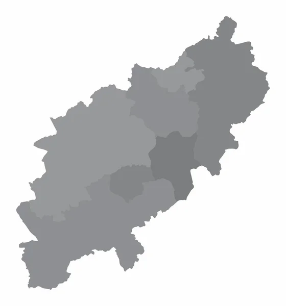 Northamptonshire County Administrative Grayscale Map Isolated White Background England — 图库矢量图片