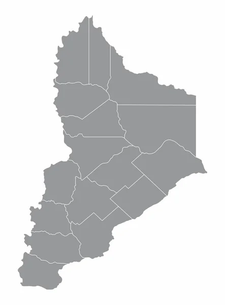 Mappa Amministrativa Della Provincia Neuquen Isolata Sfondo Bianco Argentina — Vettoriale Stock