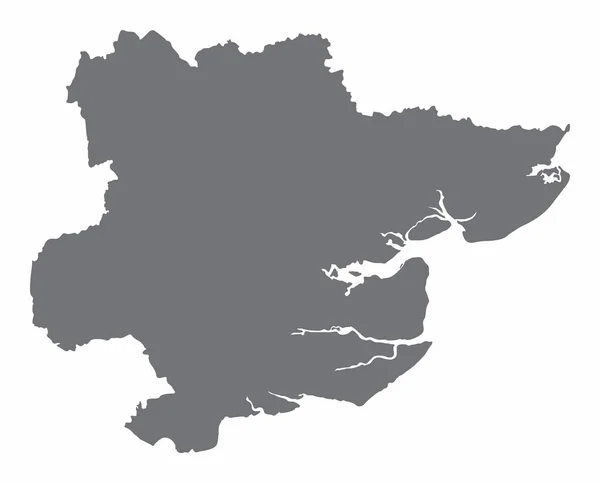 Mappa Della Silhouette Della Contea Essex Isolata Sfondo Bianco Inghilterra — Vettoriale Stock