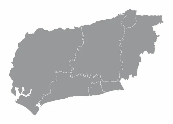 Mappa Amministrativa Della Contea West Sussex Isolata Sfondo Bianco Inghilterra — Vettoriale Stock