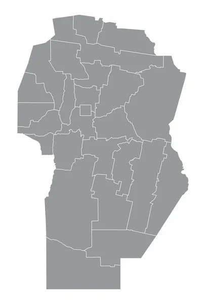 アルゼンチンの白い背景に孤立したコルドバ州の行政地図 — ストックベクタ