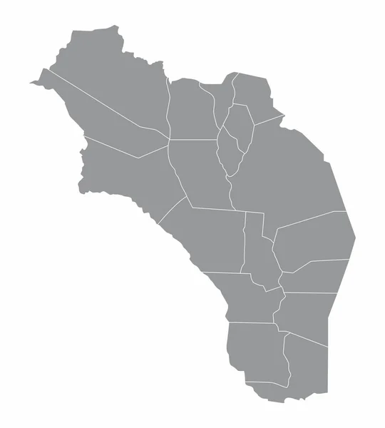 Mapa Administrativo Provincia Rioja Aislado Sobre Fondo Blanco Argentina — Vector de stock
