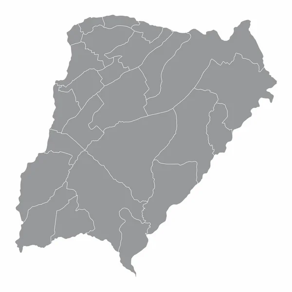 Mapa Administrativo Provincia Corrientes Aislado Sobre Fondo Blanco Argentina — Vector de stock