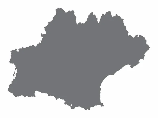 Occitanie Silhouette Χάρτης Απομονωμένος Λευκό Φόντο Γαλλία — Διανυσματικό Αρχείο