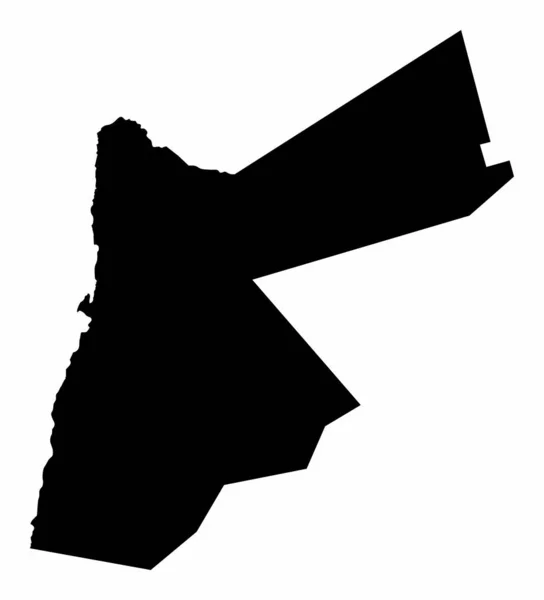 Jordan Dark Silhouette Map Isolated White Background — Διανυσματικό Αρχείο