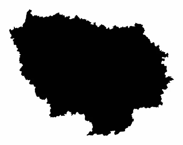 Ile France Dark Silhouette Map Isolated White Background France — Image vectorielle