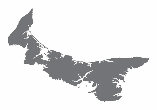Mappa Della Silhouette Dell Isola Del Principe Edoardo Isolata Sfondo — Vettoriale Stock