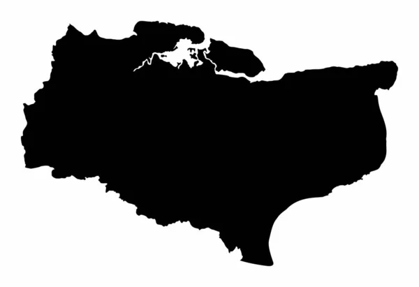 Kent County Dark Silhouette Χάρτης Απομονωμένος Λευκό Φόντο Αγγλία — Διανυσματικό Αρχείο