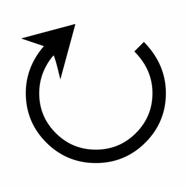 Saat yönünde ok işareti beyaz arkaplanda izole edildi