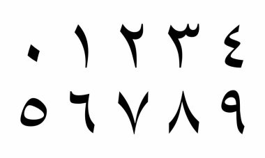 0 'dan 9' a kadar Arap-Hint sayıları kümesi