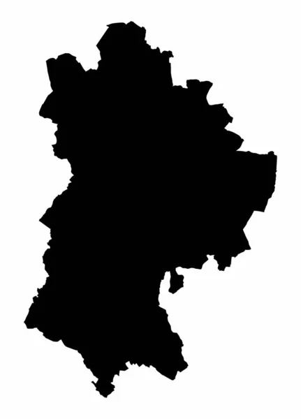 Mappa Della Silhouette Della Contea Bedfordshire Isolata Sfondo Bianco Inghilterra — Vettoriale Stock